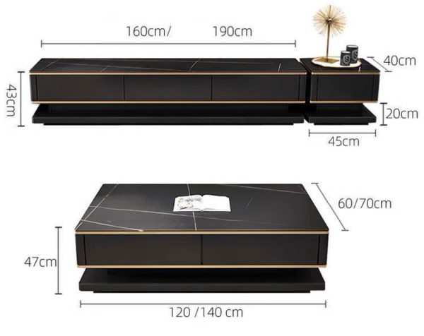 Visionnaire Noir TV unit set