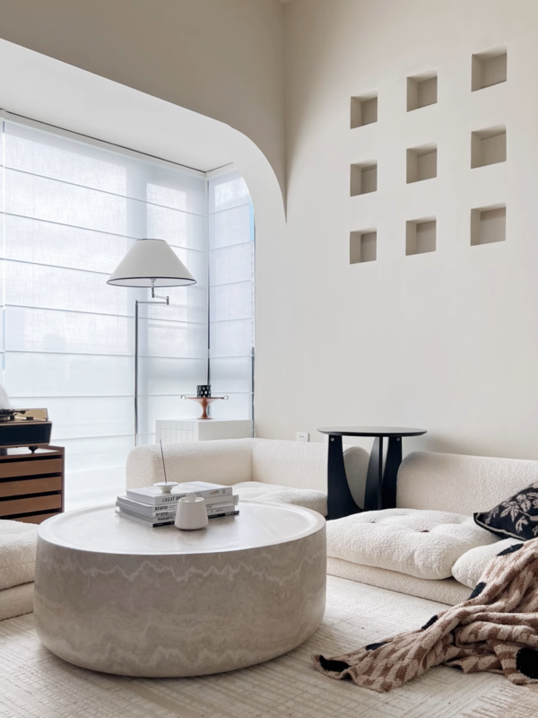 Alabaster Aura Oval Coffee Table