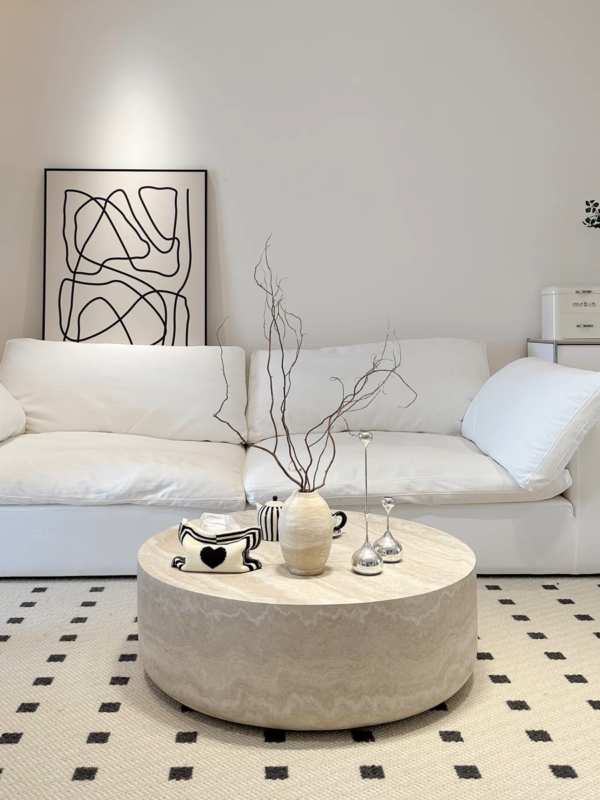 Alabaster Aura Oval Coffee Table
