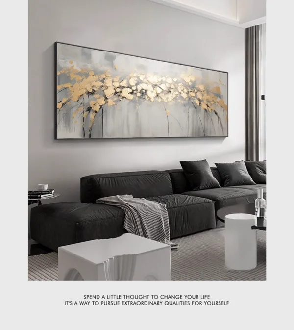 Hand-Painted Gold Wall Art - Exquisite Golden Dreams