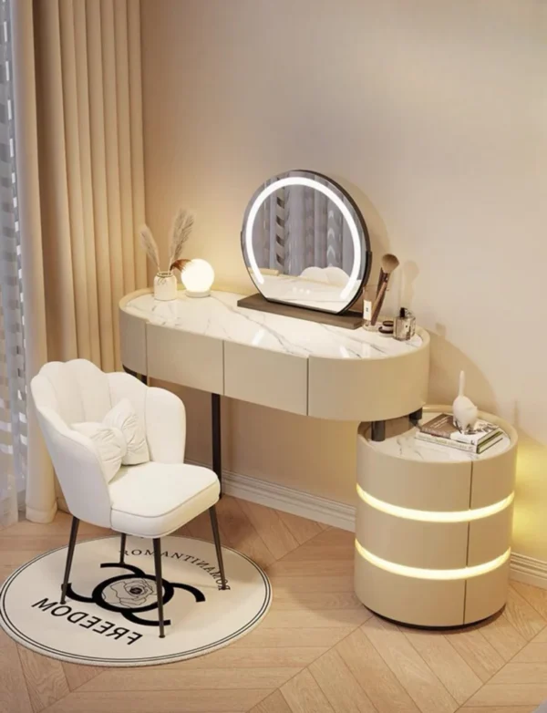 Lumina Luxe Dressing Table with LED Mirror & Drawers
