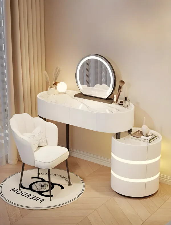 Lumina Luxe Dressing Table with LED Mirror & Drawers