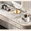 Luxuria Stone & Leather Vanity Ensemble - Elegant Dressing Table Set
