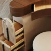 Aria Curve Corner Dressing Table with 360° LED Mirror